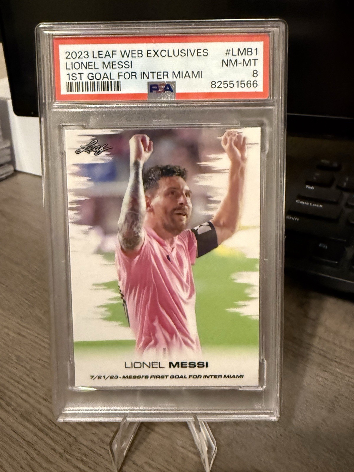 Leaf 2023 Web Exclusives Lionel Messi 1st Goal Inter Miami #LMB1 PSA 8 /2478 view 1