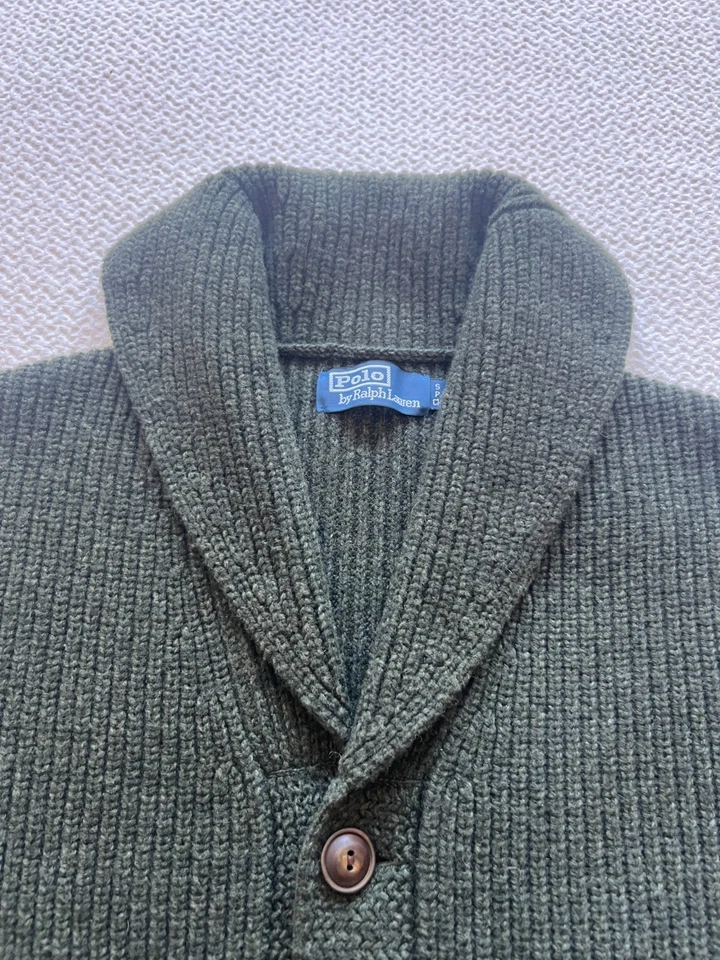 Cárdigan Polo Ralph Lauren Cuello Chal - Para Hombre Pequeño - Verde Bosque Foto 2 de 4