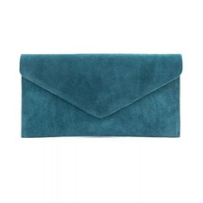 Women Real Suede Leather Wedding Evening Party Bags Ladies Envelope Clutch Bag