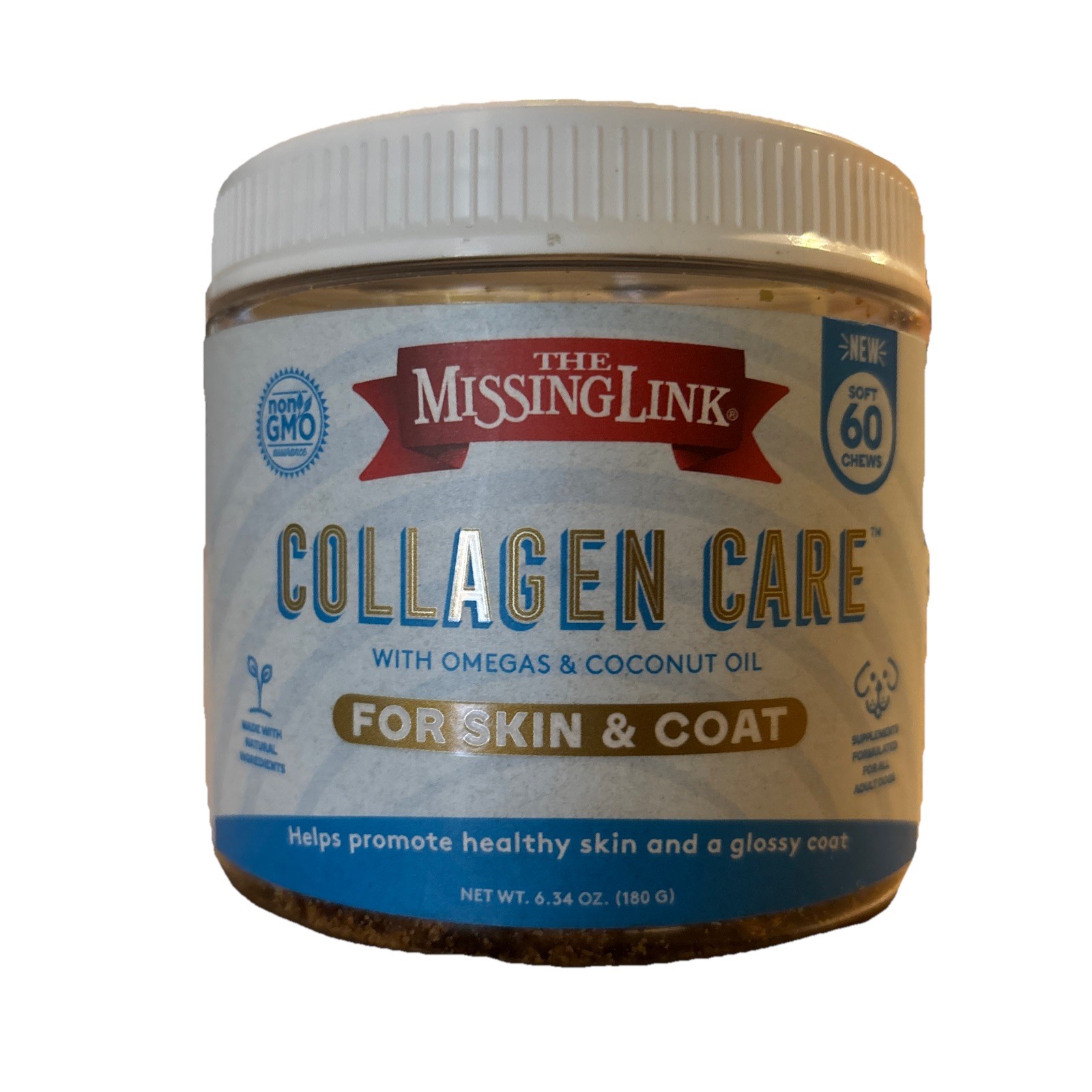 DOG Supplement Skin & Coat Soft Chews 60ct - The Missing Link Collagen Care NEW