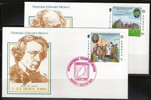1¢ WONDER'S ~ ISLE OF MAN EUROPA 1980 FDC C/S BOTH SHOWN  ~ F67