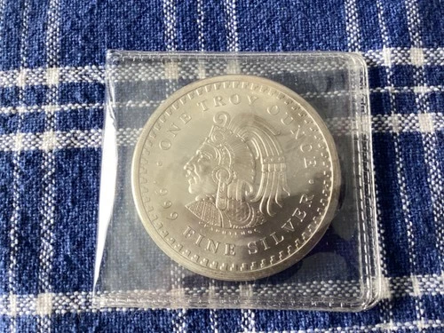 BU 1 OZ .999 Troy Silver Aztec Mayan Calendar Round