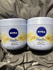 Lot Of 2 Nivea Vanilla Almond Oil Moisturising Body Cream 13.5 oz - Exp 2028