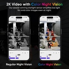 Wyze WVDB-DUO-BL Wireless Duo Cam Video Doorbell, Battery Powered, 2K Full HD