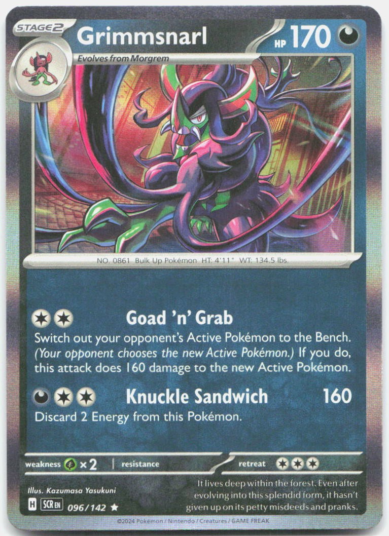 Grimmsnarl 96/142 Rare Stellar Crown Pokemon Holo Lightly Played