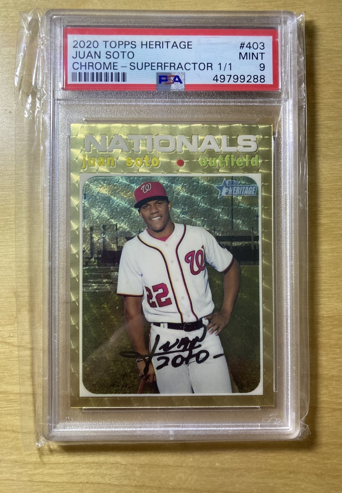 2020 Topps Heritage Juan Soto 1/1 Chrome Superfractor PSA 9 one of one Nationals