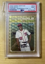 2020 Topps Heritage Juan Soto 1/1 Chrome Superfractor PSA 9