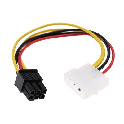 für Grafikkarte - 4 Pin Single Molex IDE - 6 Pin PCI-E Express GPU Stromkabel