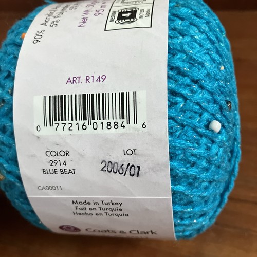 Moda Dea Beadnik Yarn Color 2914 Blue Beat Metallic Beaded - Picture 2 of 2