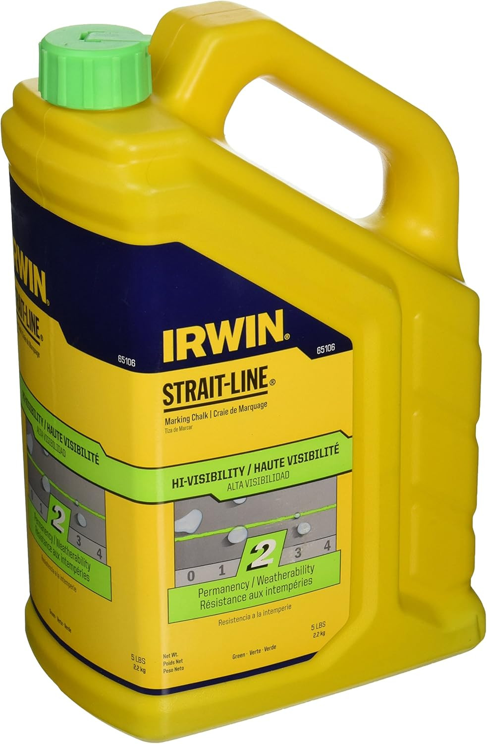 STRAIT-LINE Marking Chalk, Standard, Fluorescent Green, 5 Lb