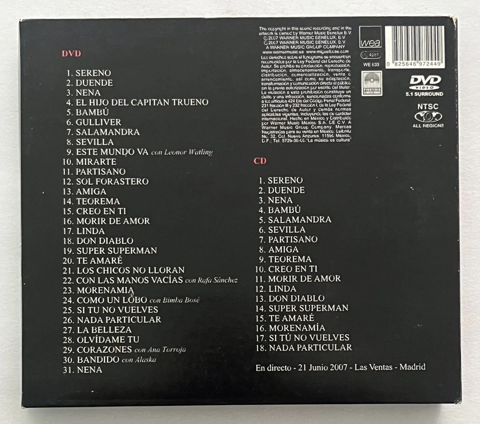 MIGUEL BOSE - PAPITOUR - 2007 MEXICAN CD + DVD ALBUM + BOOKLET DIGIPAK SOC - Image 2 of 3