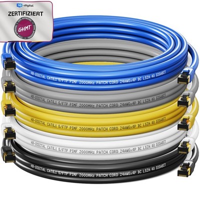 Cat8 CAT 8.1 Patchkabel Kabel S/FTP Halogenfrei LSZH RJ45 LAN PIMF Netzwerkkabel