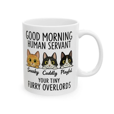 Funny Cat Mug 11oz   Cute Kitten Ceramic Coffee Cup Gift for Cat Lovers & Friend