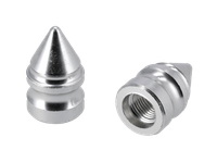 "Set: 2X Ventilkappe \"Dorn\", Silber Eloxiert"