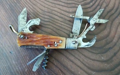 8 Blade Small Hobo Scout Survival 2'' MINI Utility Multi-tool Pocket Knife 