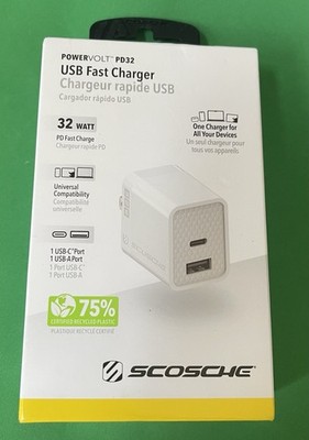 Dual Port USB  Fast Charger  Power Delivery 3.0 Compact 32W Adapter for Devices