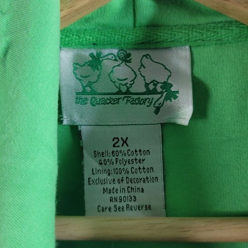 Quacker Factory Full Zip Sweatshirt Hoodie Blue Neon Green 2X Rhinestones NWT - Picture 8 of 9