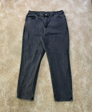 Vintage Lee Riders High Rise Tapered Leg Jeans Women's 18 Black USA Made Denim