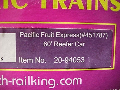 COCHE REFRIGERADO PACIFIC FRUIT EXPRESS CALIBRE MTH O 20-94053 | Zustand: Used