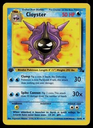 Cloyster 32/62 Fossil 1st Edition Uncommon - Pokemon TCG 1999
