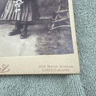 Late 1800's Cabinet Card Pretty Young Girl With Flowers AJ Aubert Chicago 1886 — photo 3