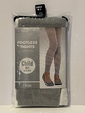 Amscan Silver Tights - M/L child size - Up to 85 lbs - NEW IN PACKAGE - Footless