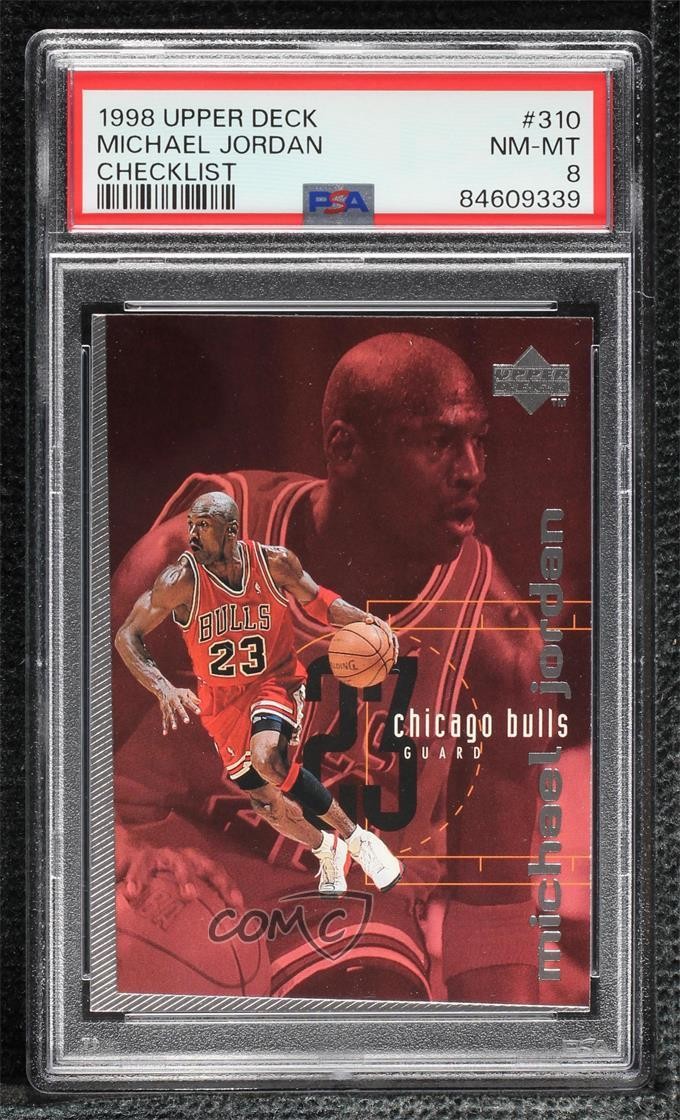 1998-99 Upper Deck Checklist Michael Jordan #310 PSA 8 HOF 07qw