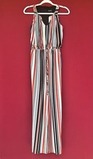 Enfocus Studio Women's Vintage Striped Jumpsuit W/ Waist Tie Size 6