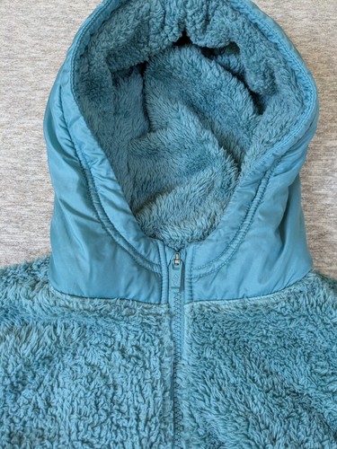 Nike Sherpa Hoodie Jacket Large Girls Fleece Teal Blue Full Zip CQ4220-364 - Picture 6 of 12