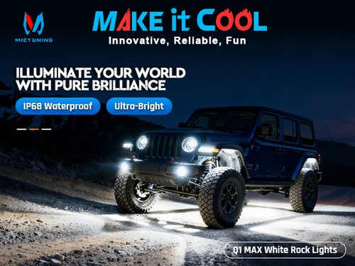 MICTUNING Q1 MAX LED Rock Lights White - 4 Pods Underglow Lights for Car Truck - Picture 9 of 15