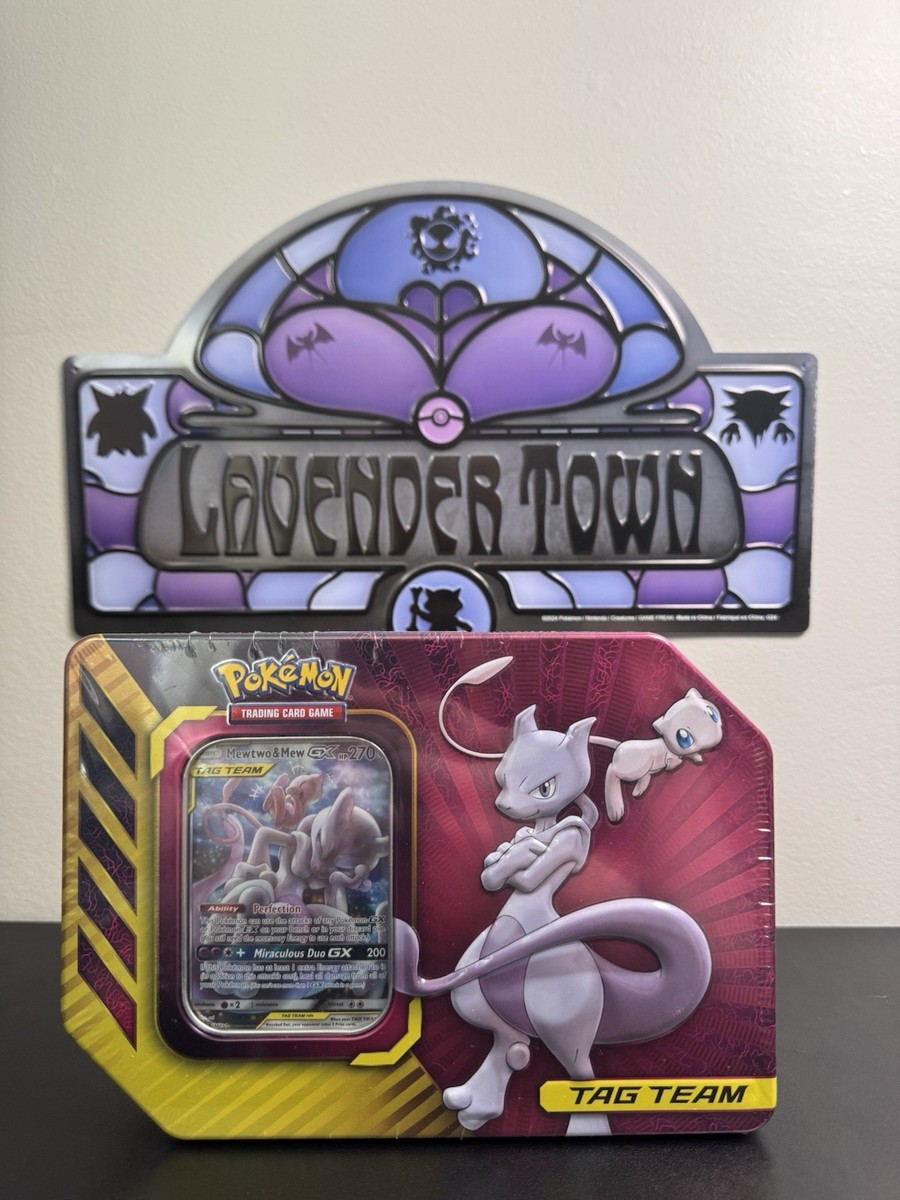 Pokemon TCG Mewtwo & Mew GX Tag Team Power Partners Tin NEW Factory Sealed