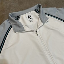Footjoy FJ Women s French Terry Full-Zip Golf Jacket Size XL White Lightweight