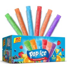 Pop-Ice Assorted Fruit Freezer Ice Pops, Glut...