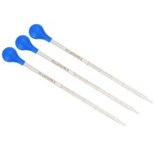 Graduated Dropper Pipettes Kit, 3pcs 0.5ml Pipette with Rubber Cap, Clear, 7.9"