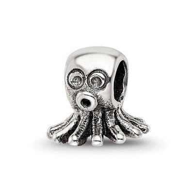 Sterling Silver Reflections Kids Octopus Bead Pendant Necklace Womens