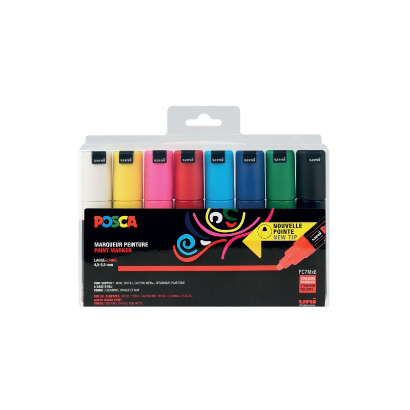 Marqueurs Posca PC-7M à pointe large conique pour customiser vos objets déco et vêtements