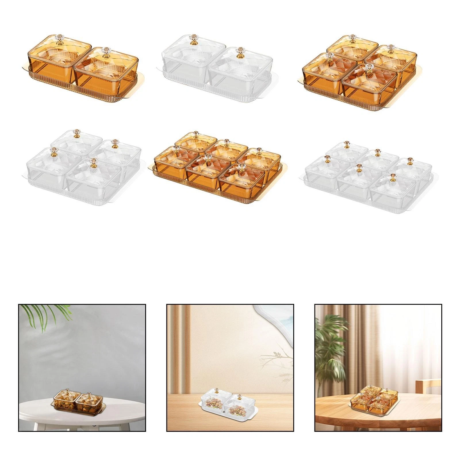 Dried Fruit Tray Set Snacks Dish Cookie Jar for Dining Room Wedding Hotel