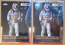 2025 Topps Chrome F1 On The Move Yuki Tsunoda Refractor #184 + Base