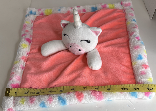 Betsey Johnson Hearts Stars Unicorn Lovey Baby Security Blanket Plush 12x12 Soft - Picture 4 of 11