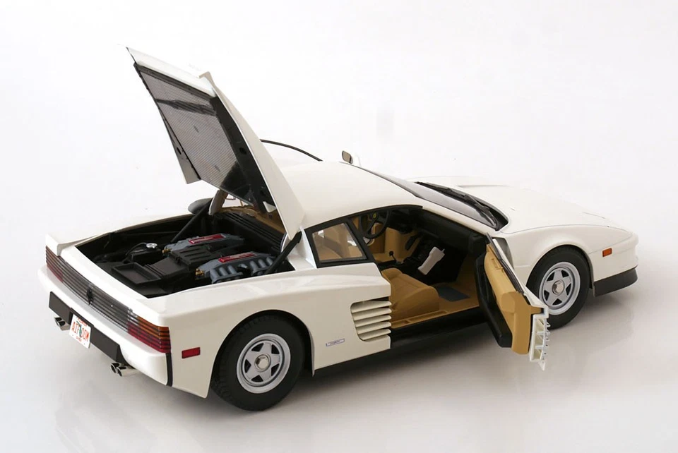 KK Scale 1:12 FERRARI TESTAROSSA MONOSPECCHIO MIAMI VICE WHITE 1984 WITH OPENING - Immagine 4 di 4