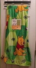 Winnie The Pooh St Patrick’s Day Green Clovers, & Bees Throw Blanket 50 X 70 New