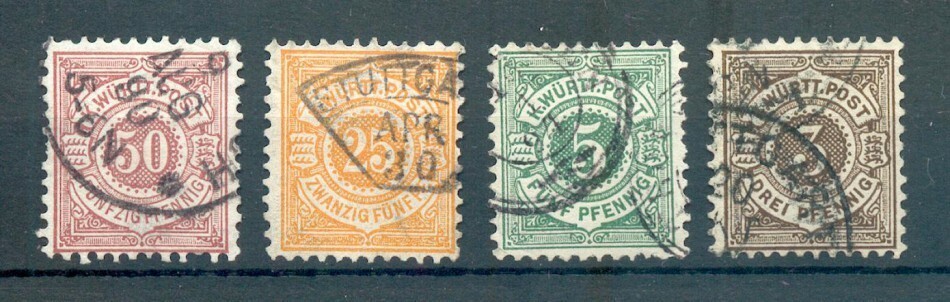 Württemberg 55/58 set embossed 83EUR (72739)