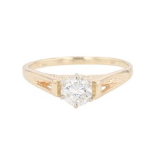 .48ct Round Cut Diamond Solitaire Engagement Ring 14k Yellow Gold Size 6.5