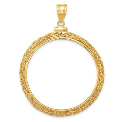 $20 Liberty Head Double Eagle Coin Bezel 34.2mm Wheat Chain 14k Yellow Gold