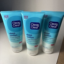 3 Clean  Clear Deep Action Cream Cleanser Sensitive Skin Oil Free 6.5 oz
