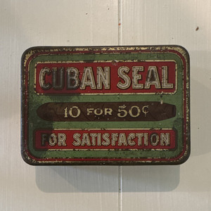 Vintage Cuban Seal Collectible Cigar Tin 10 for 50¢ For Satisfaction