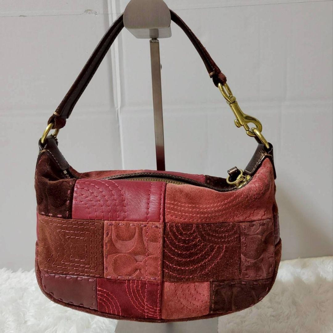 COACH Suede Leather Patchwork Handbag Shoulder Re… - image 16