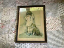 vintage bessie pease guttman lithograph "in disgrace" gutmann and gutmann.