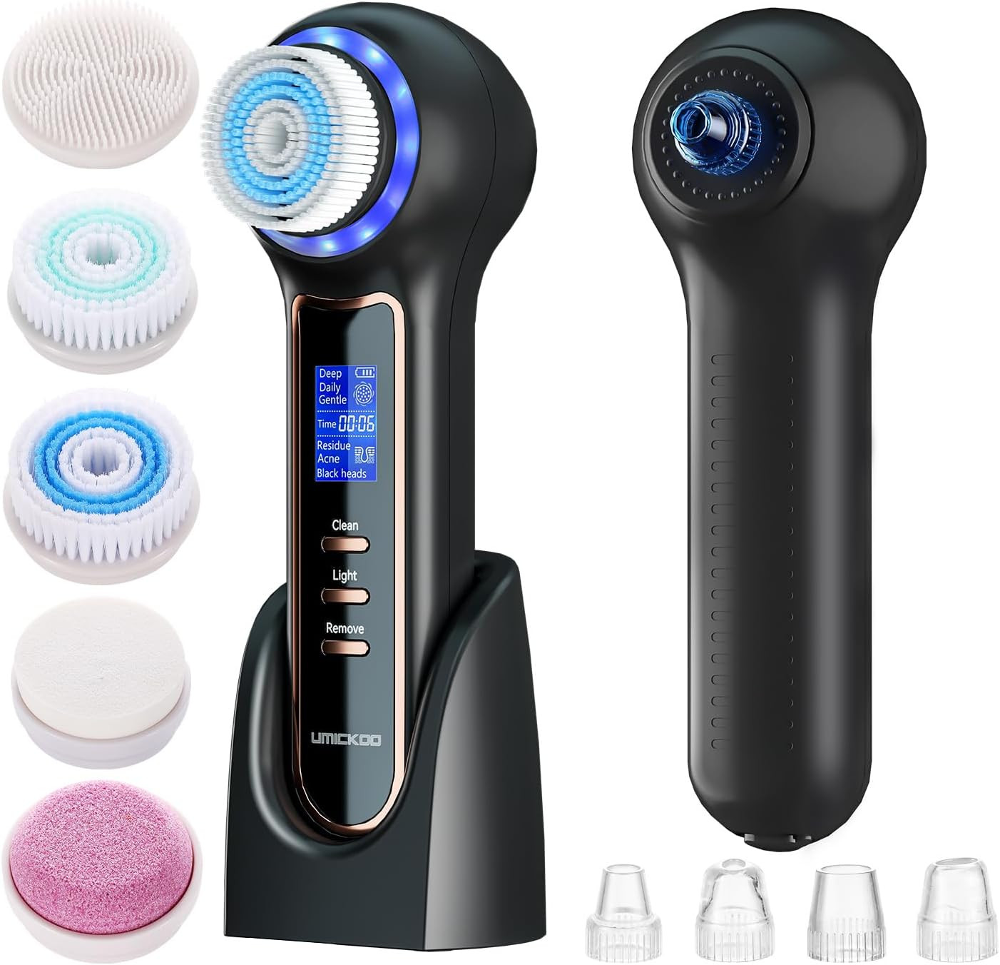 Face Scrubber Exfoliator with LCD Screen,Rechargeable Facial Cleansing Brush IPX