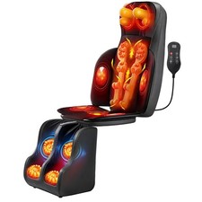 Full Body Massage Pad w/Foot Calf Massager,3D Kneading,Heat,Vibration,Detachable